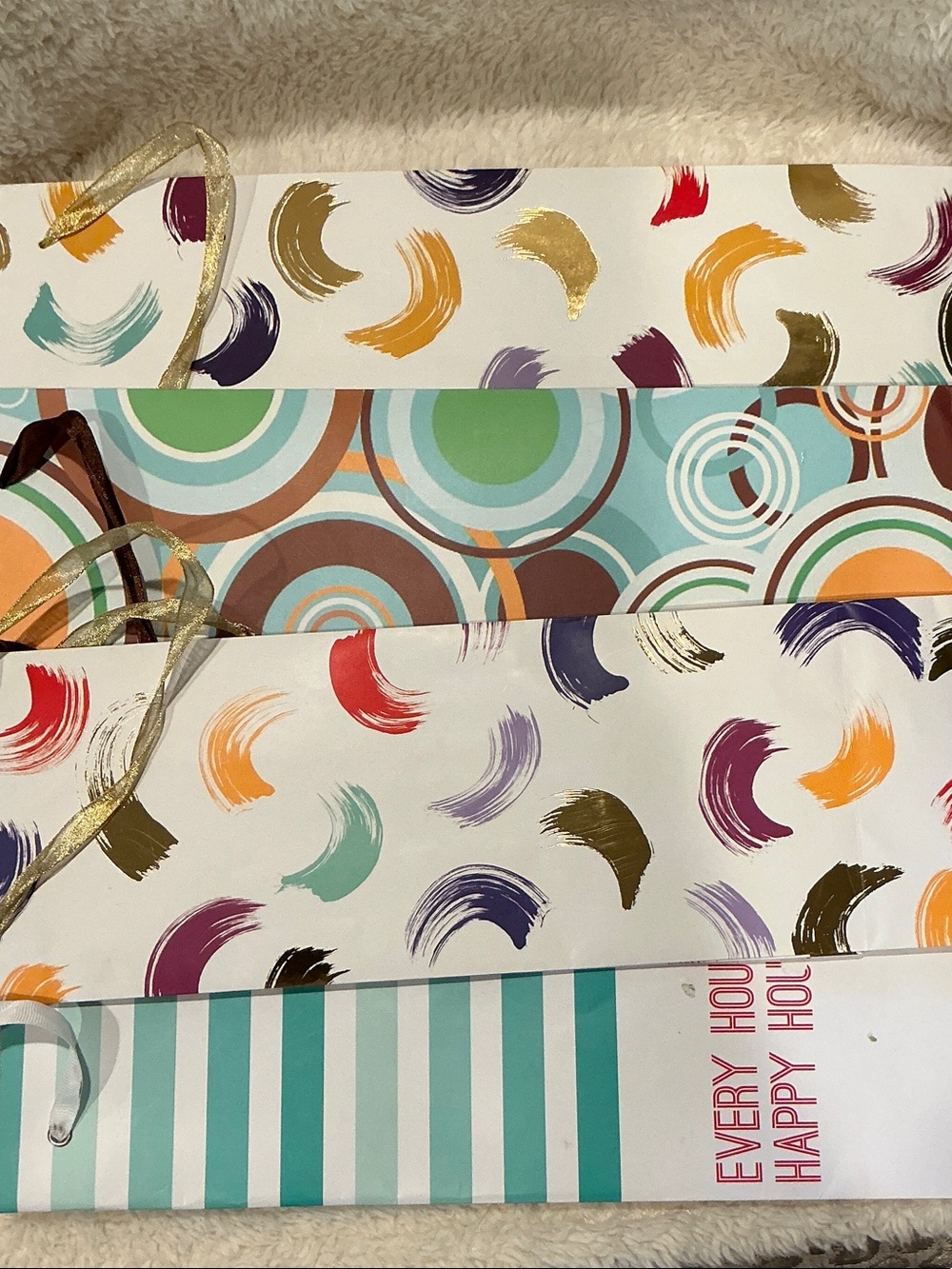 Wine Gift Bag Set - 4 Geometric